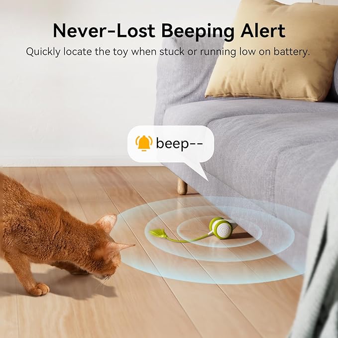 Cheerble Interactive Cat Toys for Indoor Cats, Automatic Moving Kitten Toys, Wicked Mouse Neo Cat Toy with Tail & Lights, Pet Cat Supplies, Rechargeable Cat Toys for Bored Indoor Adult Cats,Green