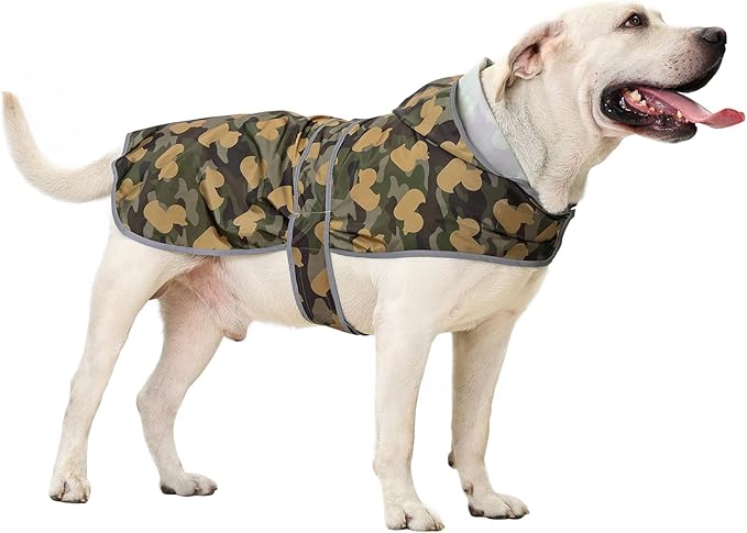 Dog Raincoat Hooded,Waterproof Rain Coat for Dogs with Adjustable Belly Strap,Reflective Strips, Lightweight Slicker Poncho Rain Jacket for Small Medium Large Dogs
