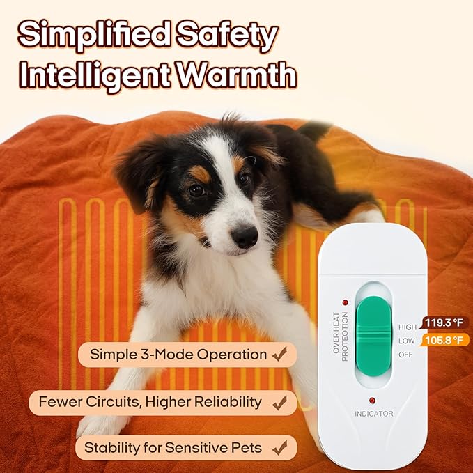 Red Shell Shaped Dog Extra Large Heating pad (57"x47"), Pet Heating Pad for Dogs and Cats, Waterproof, Adjustable Temperature, Safe & Machine Washable,for Indoor/Outdoor Use