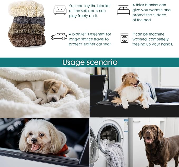 gogobunny Waterproof Dog Blanket for Large Dogs, Cats, Puppy, Reversible Faux Fur Pet Throw Blanket, Washable, Calming Furniture Protection for Sofa Bed (25x35 Inch (Pack of 1), Grey)