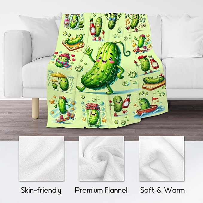 Girls Blankets Pickle Blanket Gifts for Pickle Lovers Kids Boys, Soft Fleece Teens Throw for Decoration, 50"x60"