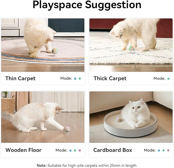 Cheerble Wicked Ball M3, Interactive Cat Ball Toy for Indoor Kittens, Smart Anti-Depression Pet Toy with Light