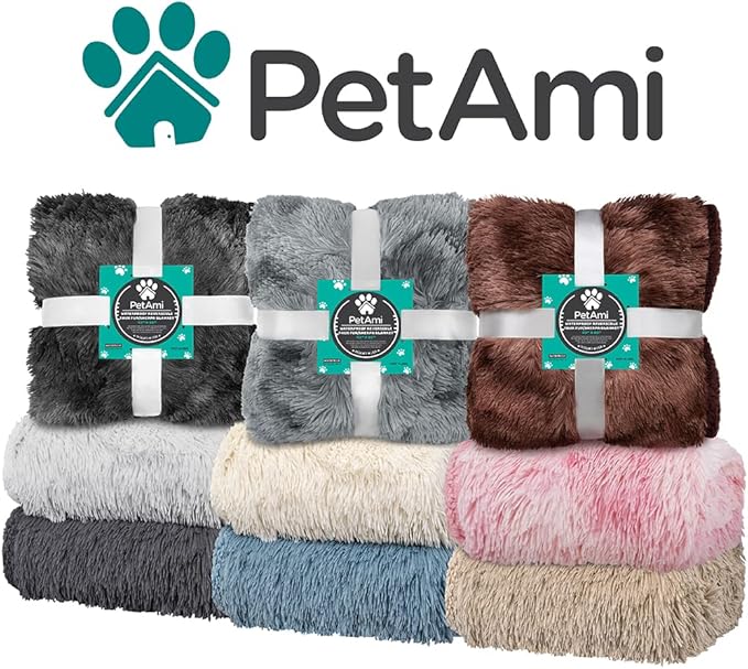 PetAmi Waterproof Dog Blanket for Small Medium Dogs, Calming Fleece Cat Blanket, Couch Protector Washable Sherpa Faux Fur Pet Throw for Puppy, Soft Reversible 29x40 Tie-Dye Black