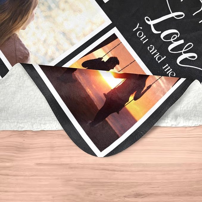 Personalized Blanket, Custom Blanket with Photo, Customized Photo Blankets, Customizable Picture Blankets, Personalized Anniversary Couple Gifts for Women & Men