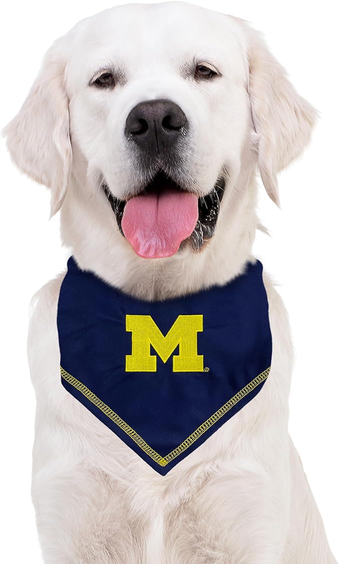 Pets First NCAA Michigan Wolverines Tie Bandana, Small/Medium. Dog Bandana Scarf Bib for Pet Cat Dog. The Ultimate Game-Day, Party Bandana (MI-3550-S-M)