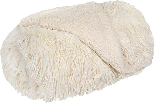 PetAmi Waterproof Dog Blanket for Small Medium Dogs, Calming Fleece Cat Blanket, Couch Protector Washable Sherpa Faux Fur Pet Throw for Puppy, Soft Reversible 29x40 Cream Beige
