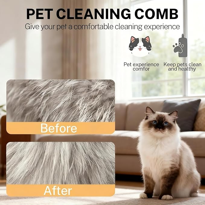 4 in 1 Cat steam brush, USB-Powered Pet Steam Brush for Dogs & Cats | Instant Fog Deshedding Tool, Reduces Shedding & Flyaway Hair | Gentle Grooming Brush for Dog & Cat Hair Loss Control (Orange)