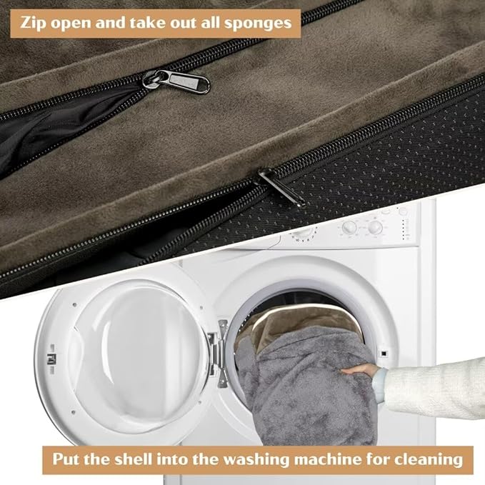 Comfort Expression Orthopedic Dog Bed for Large Dogs 36x27 Inch, Waterproof Supportive Egg Crate Foam Large Pet Bed with Removable Bolsters, Dog Couch with Washable Cover & Non-Slip Bottom, Dark Green