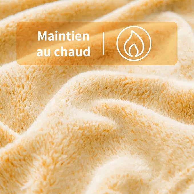 FY FIBER HOUSE Flannel Fleece Leopard Print Throw Blanket Super Soft Lightweight Fluffy Twin Blankets for Couch, 60"X80",Yellow