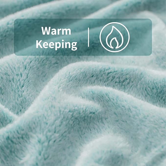 FY FIBER HOUSE Flannel Fleece Throw Microfiber Blanket with 3D Cheetah Print,90"X108",Lake Blue