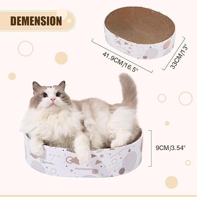 Oval Sturdy Cat Scratching Cardboard Pad Breathable Cat Scratch Pad, Cat Scratching Cardboard for Indoor Cats, Furniture Protecter
