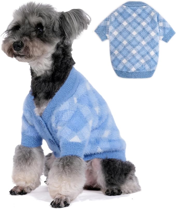 Dog Sweater, Dog Sweaters for Small Dogs, 2, 3 Pack Warm Soft Pet Clothes for Puppy, Medium Large Cat, Dogs Girl or Boy, Dog Shirt for Winter Christmas (Blue, Medium)