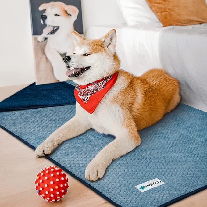 PetAmi Waterproof Dog Blanket, Leakproof XL Pet Blanket for Large Dogs, Furniture Sofa Couch Cover Protector, Fleece Cat Throw Bed Crate Kennel, Reversible Washable Soft Plush, Twin 60x80 Navy Blue