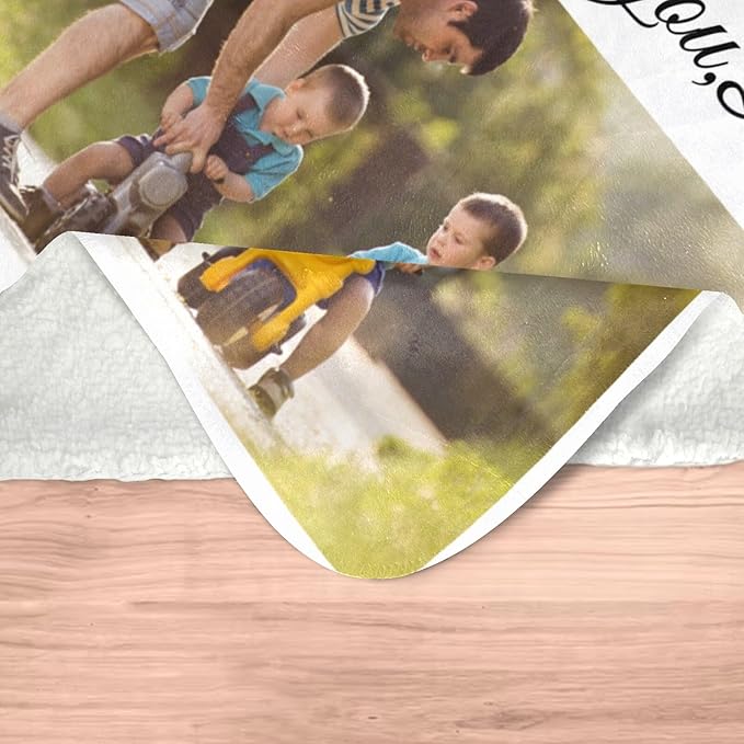 Personalized Dad Blanket, Custom Blanket with Photo, Customized Picture Blankets, Customizable Blankets, Personalized Birthday Gifts for Dad, Baby, Kid, Family