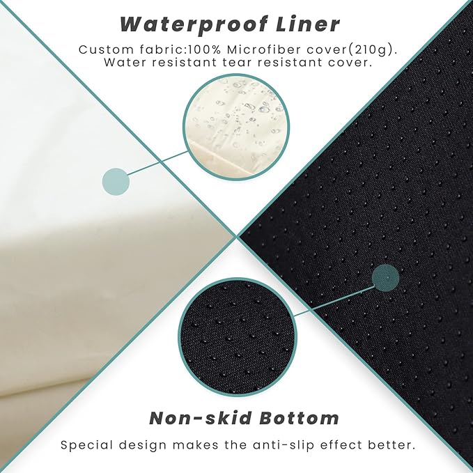 Laifug Orthopedic Memory Foam Dog Bed with Durable Water Proof Liner and Removable Washable Cover (Large (46"x28"x8"), Dark Green)