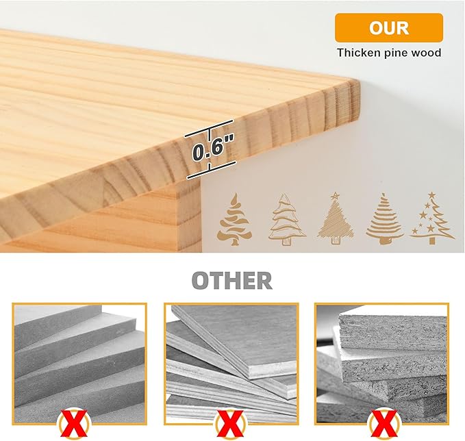 PETKABOO Cat Wall Shleves and Perches, Pine Wooden Cat Wall Furniture Climbing Shelves with Climber, Condo, Scratching Post, Ladder & Platform