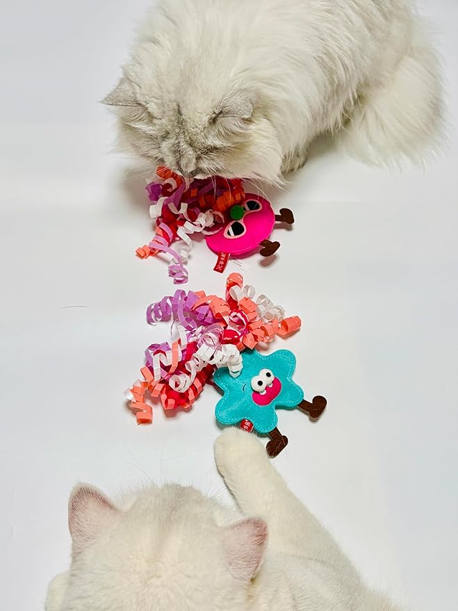 ROHOME Catnip Toys for Cat,Kitten Chew Teeth Cleaning Toy,Interactive Plush Toys for Swatting and Playing，Curly-haired Figure Cat Toy (Green)