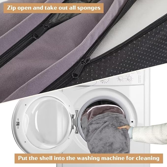 Comfort Expression Orthopedic Dog Bed for Extra Large Dogs 53x42 Inch, Waterproof Supportive Egg Crate Foam XXL Pet Bed with Removable Bolsters, Dog Couch with Washable Cover & Non-Slip Bottom, Purple