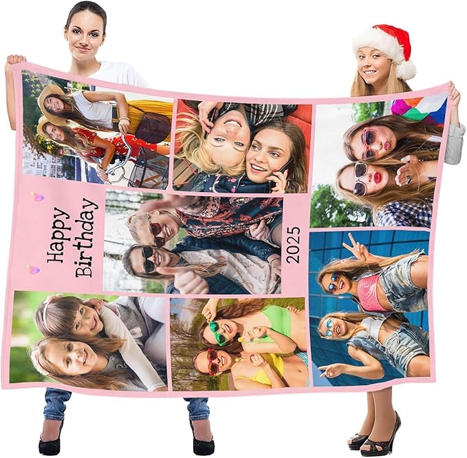 Personalized Birthday Gifts for Women, Custom Blanket with Photo, Customized Blanket, Personalized Picture Blankets, Customizable Blankets, Custom Photo Gifts for Best Friend