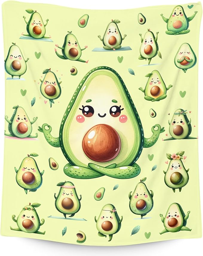 Girls Blankets Gifts, Avocado Blanket for Girls, Avocado Gifts for Kids Toddlers Daughter Women, Fluffy Flannel Throw for Sofa Couch Bed, 50"x60"