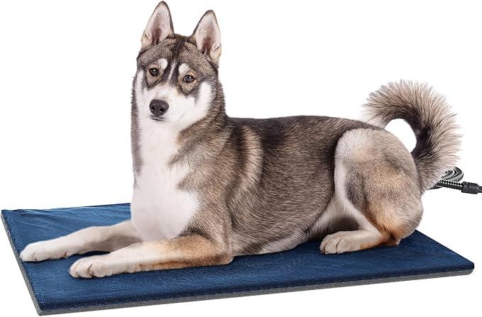 Pecute Pet Heating Pad, Large Dog Heating Pad with Chew Resistant Cord, Waterproof Layer, Warming Cat Heating Pad, Indoor Pet Heating Pads for Dogs Cats, Auto Temperature Control, with Washable Cover