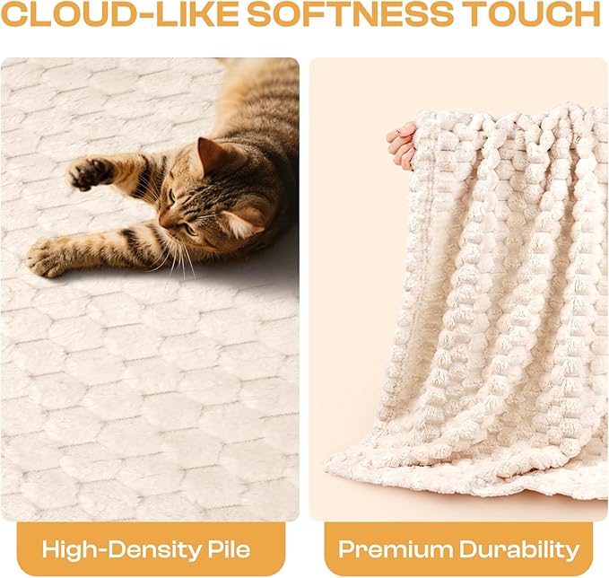 Luciphia Fleece Dog Blanket for Small Medium Large Dogs 3D Jacquard Flannel Puppy Cat Pet Throw Blankets Soft Washable Decorative Furniture Protect Pcs3-Grey/White/Pink, M(30''x20'')