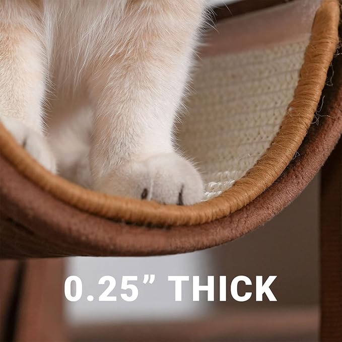 NAZVA Cat Scratcher Mat - 16”x12” (Pack of 2) - Natural Sisal Fabric Scratching Pad Velcro Furniture Carpets Sofas Couch Protector Rug - Beige