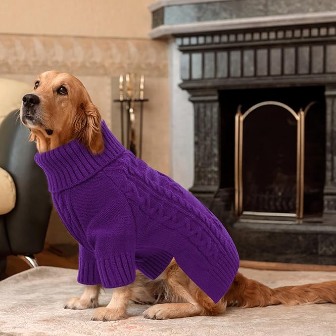 ASENKU Knitted Dog Sweater, Pullover Big Thermal Dog Winter Sweater, Turtleneck Doggy Sweaters for Large Medium Dogs Boy Girl,Warm Pet Sweatshirt for German Shepherd,Great Dane,5XL
