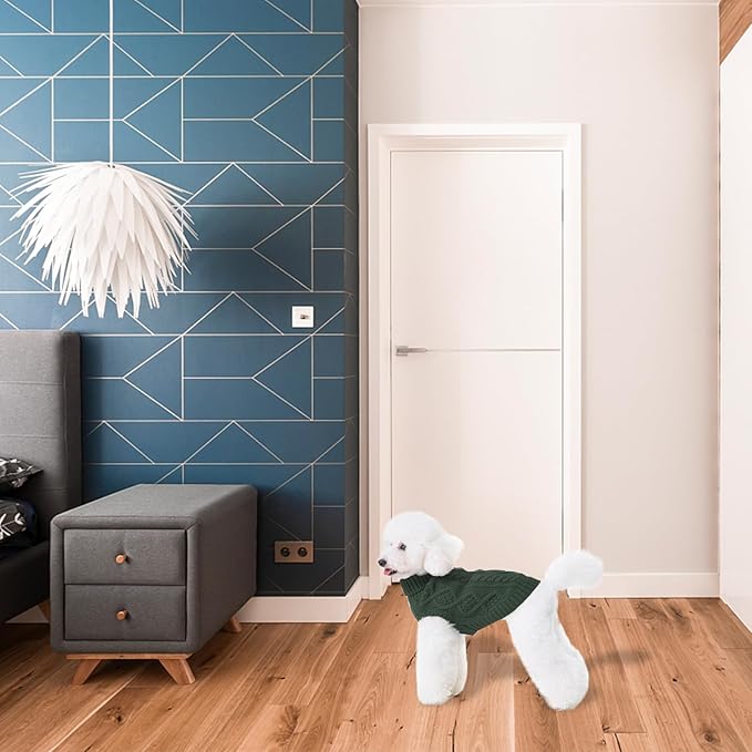 BINGPET Thermal Knitted Dog Sweater for Small Medium Large Dogs,Winter Puppy Cat Coat Warm Sweartershirts Outfits,Classic Cable Knit Turtleneck Pullover Dog Jumper Coat Warm Sweartershirts