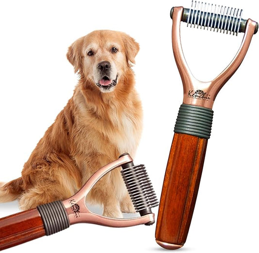 Kenchii Luxury Pet Grooming Rake - 16 Teeth - Enhance Your Pet's Coat with Precision - Metal, Short hair, Long or Double coat, Manual, Professional Precision, Durable Construction