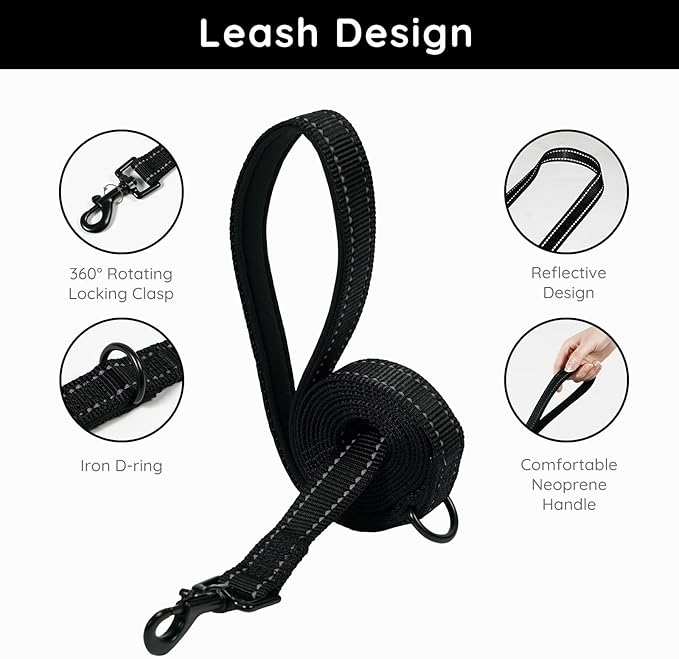 BELLA & PAL Step in Vest Harness for Small and Medium Dogs, No Pull Small Dog Harness with Leash Set, Comfortable Air Mesh Dog Vest Harness with Reflective Strip (Deep Black, L)