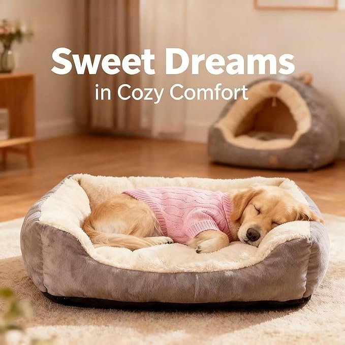 Medium/Large Dog Sweater, Warm Dog Winter Coat w/Sleeves, Comfortable High Neck Premium Dog Clothes for Golden Retriever-Best for Holidays, Daily Walks XXL Pink