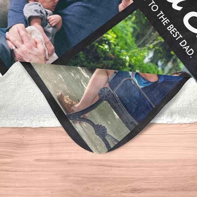 Personalized Dad Blanket, Custom Blanket with Photo, Customized Photo Blankets, Customizable Blankets, Personalized Birthday Gifts for Dad, Baby, Kid, Family