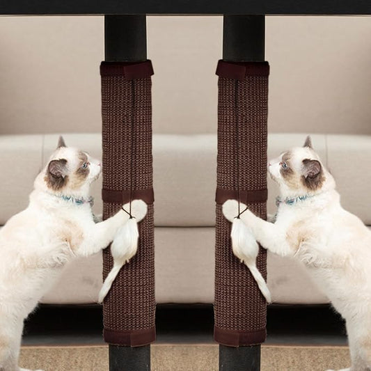 JanYoo 2 Pieces Cat Scratcher Mat for Table Leg Sisal Cat Scratching Pad Scratch Mat for Cat Scratch Pad Rug 19.69 × 9.84 in(Brown)