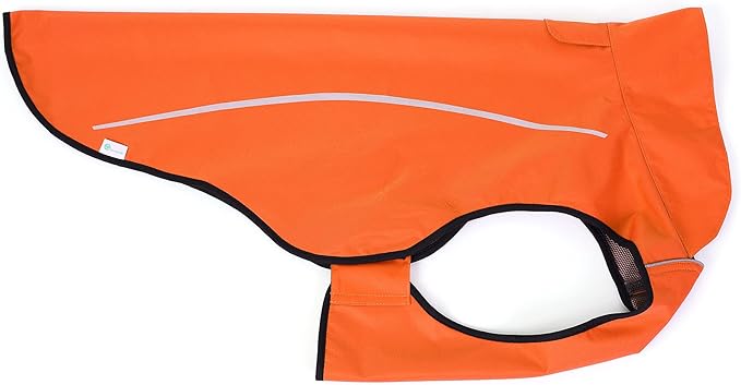 Mile High Life Dog Raincoat, Adjustable Waterproof Reflective Rain Jacket for Small Medium Large Dogs, Lightweight Breathable Pet Rain Coat with Leash Hole(Orange,XS Chest 17-23")
