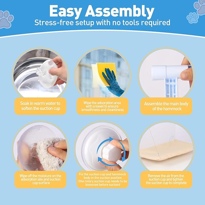 Cats Window Perch, Window cat Bed,Hammock, House, Equipped with Two Powerful Suction Cups, The Load-Bearing Capacity is Stronger, and The cat can Rest Assured to bask in The Sun