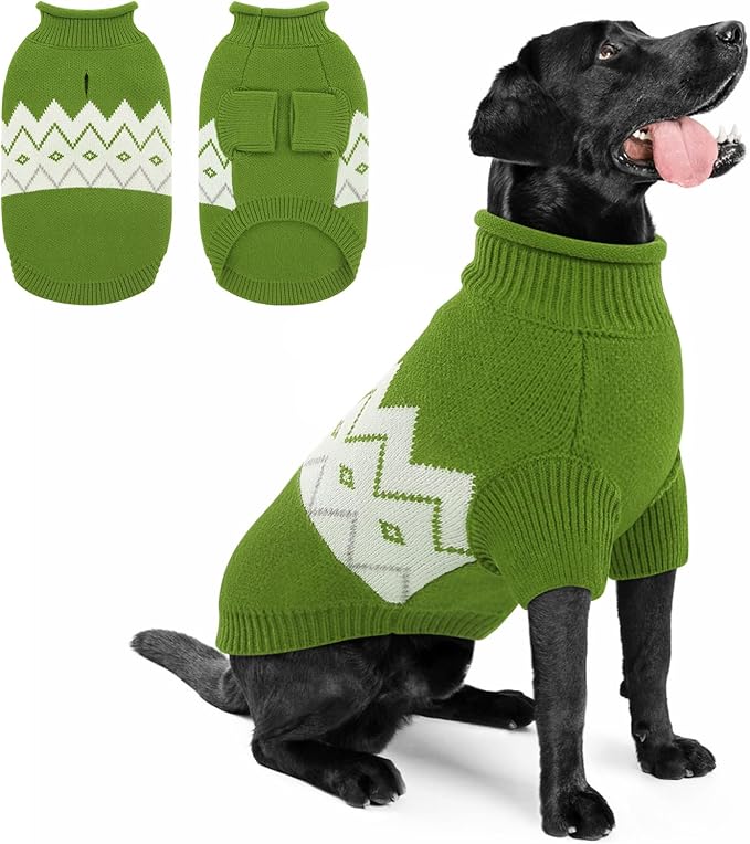 Queenmore Warm Dog Sweater, Soft Pet Knitwear, Knitted Pullover, Vlentines Day Gifts Winter Pet Clothes for Small Medium Dogs Cats