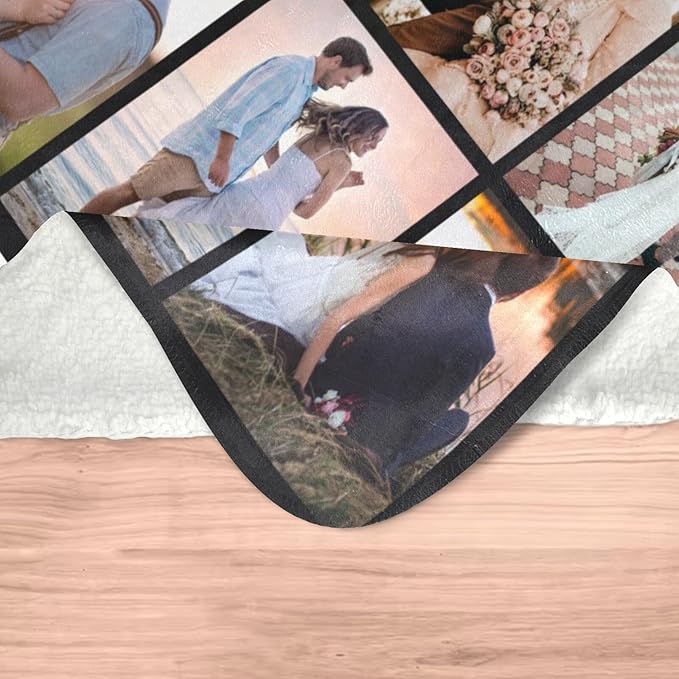 Custom Blanket with Photo, Personalized Photo Blanket, Customized Picture Blankets, Customizable Blankets, Personalized Anniversary Christmas Birthday Gifts for Women Men Her Him Couple