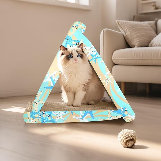 Cat Scratch Pad- 3 in 5 Corrugated Cardboard Cat Scratcher for Indoor Cats, Professional Cat Scratching Board for Adult Cats, Catify Cat Scratcher Pads with Catnip