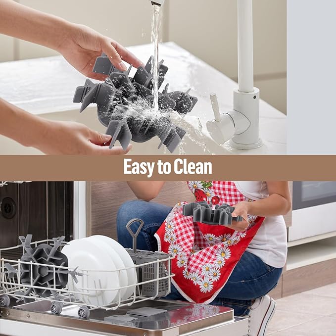 Dog Slow Feeder Insert, Adjustable Silicone Slow Feeding Dog Bowls Insert with 9 Suction Cups, Anti-Choking, Adjustable Length 4.7-7 Fits Ceramic/Stainless Steel Bowl for Different Dogs (Grey)