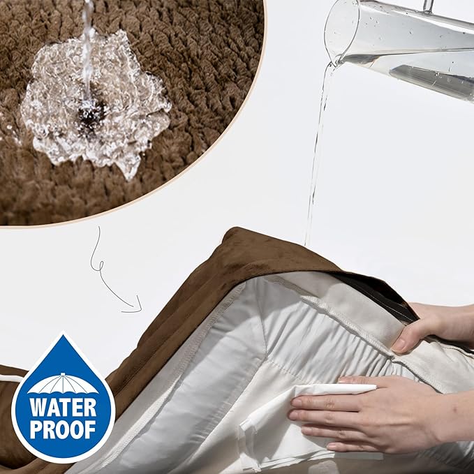 Comfort Expression Orthopedic Dog Bed for Medium Dogs 28x19 Inch, Waterproof Egg Crate Foam Medium Pet Bed with Removable Bolsters, Dog Couch with Washable Cover & Non-Slip Bottom, Dark Brown