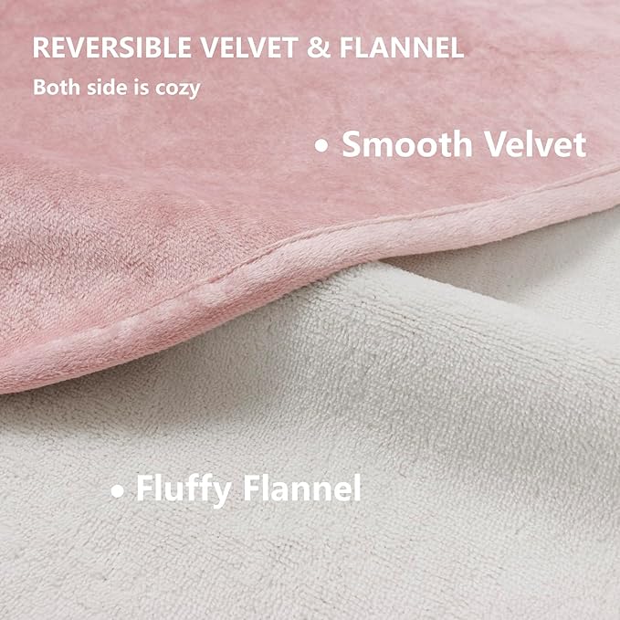 Waterproof Blanket for Bed Protection, Washable Dog Blankets for Couch, Soft Reversible Pet Throw Furniture Protector Cover for Sofa-82"x120",Pink+Cream