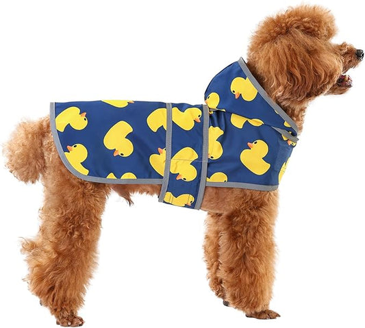 Dog Raincoat Hooded,Waterproof Rain Coat for Dogs with Adjustable Belly Strap,Reflective Strips, Lightweight Slicker Poncho Rain Jacket for Small Medium Large Dogs