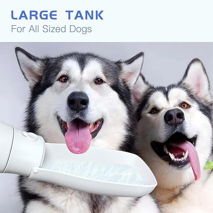 Outdoor Dog Water Bottle, Food Grade Plastic Dog Travel Water Bowl Dispenser, Portable Pet Water Bottle, Pet Essentials for Dogs Cat Puppy Walking Hiking, Dog Gifts(19Oz, Blue&White)