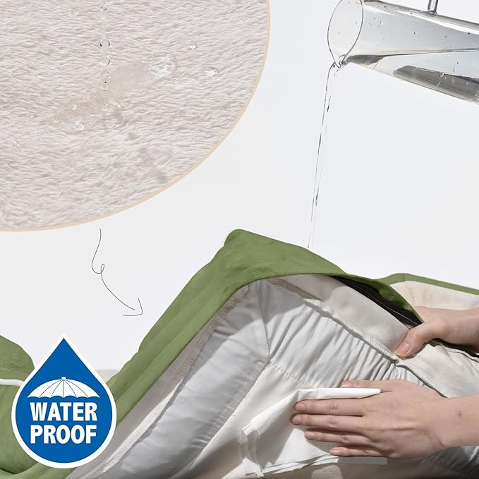 Comfort Expression Orthopedic Dog Bed for Small Dogs 24x16 Inch, Waterproof Supportive Egg Crate Foam Small Pet Bed with Removable Bolster, Dog Couch with Washable Cover & Non-Slip Bottom, Light Green