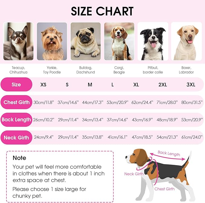 Queenmore Soft Warm Large Dog Sweater, Large Dog Sweaters for Male Dogs, Pet Christmas Sweaters, Extra Large Breeds Kintwear, Turtleneck Pullover Pet Clothes, Fuchsia 3XL