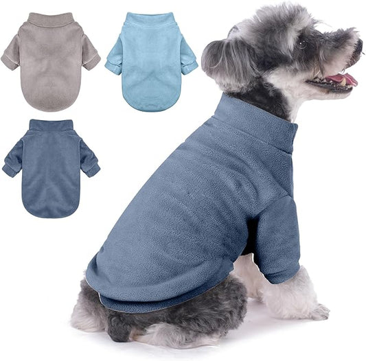 Dog Sweater, 3 Pack Dog Sweaters for Small Dogs Girl Boy, Ultra Soft Warm Puppy Clothes Dog Coat for Winter (Gray+Azure+Navy, X-Large)