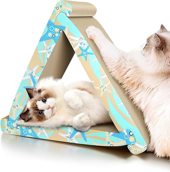 Cat Scratch Pad- 3 in 5 Corrugated Cardboard Cat Scratcher for Indoor Cats, Professional Cat Scratching Board for Adult Cats, Catify Cat Scratcher Pads with Catnip