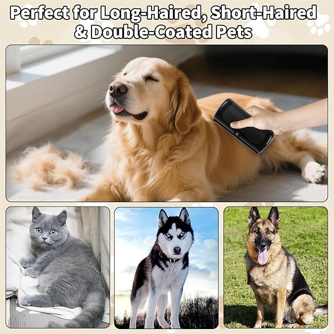 1Pc Grooming Deshedding Brush, 1Pc Pet Hair Removal Glove for Cats & Dogs, Deshedding Dog Brush Pet Hair Removal Tool Double-Sided for Couch, Clothing, Carpet, Car Seat
