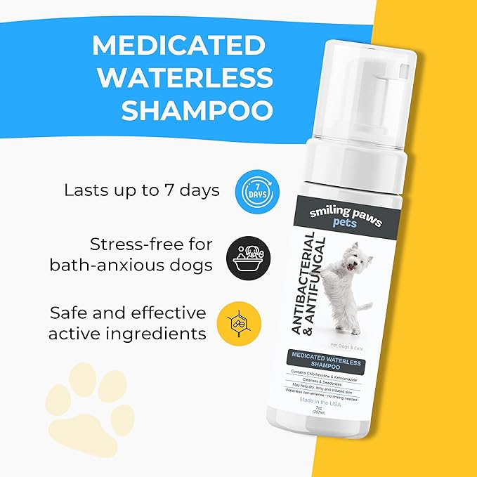 Smiling Paws Pets Medicated Waterless Shampoo